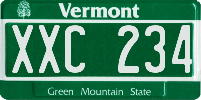 VT license plate XXC234