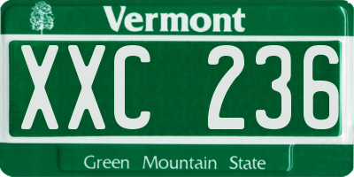 VT license plate XXC236