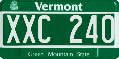 VT license plate XXC240