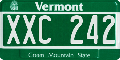 VT license plate XXC242