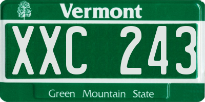 VT license plate XXC243