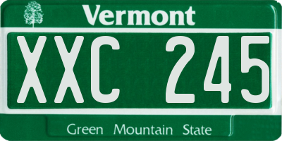 VT license plate XXC245