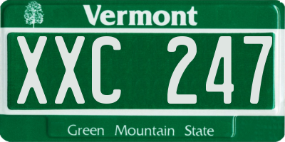 VT license plate XXC247