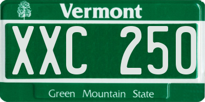 VT license plate XXC250