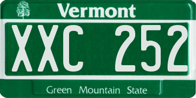 VT license plate XXC252