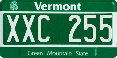 VT license plate XXC255