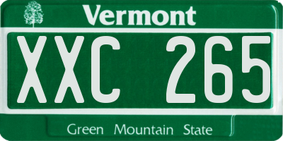 VT license plate XXC265