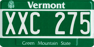 VT license plate XXC275