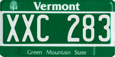 VT license plate XXC283