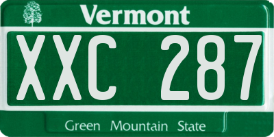 VT license plate XXC287