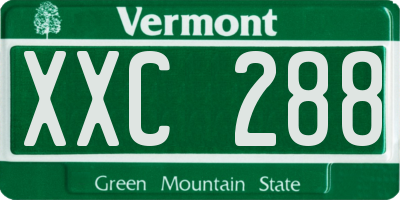VT license plate XXC288