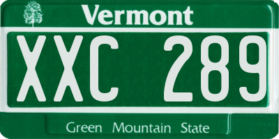 VT license plate XXC289