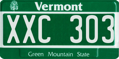 VT license plate XXC303