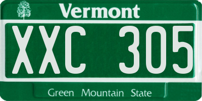 VT license plate XXC305