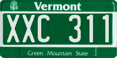 VT license plate XXC311