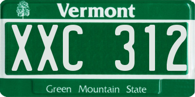 VT license plate XXC312