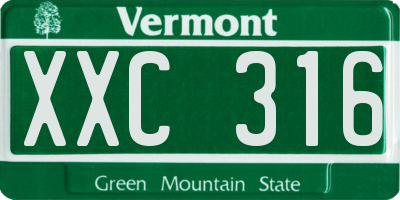 VT license plate XXC316