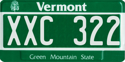 VT license plate XXC322
