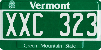 VT license plate XXC323