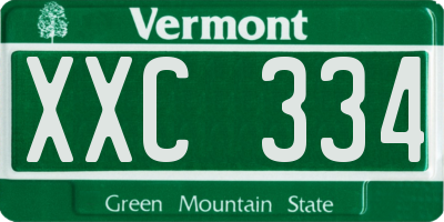 VT license plate XXC334
