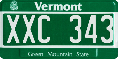 VT license plate XXC343