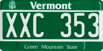 VT license plate XXC353