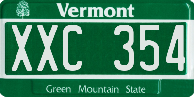 VT license plate XXC354