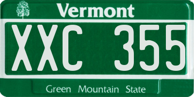 VT license plate XXC355