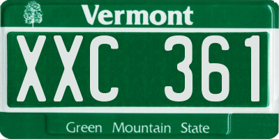 VT license plate XXC361