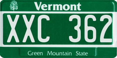 VT license plate XXC362