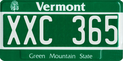 VT license plate XXC365