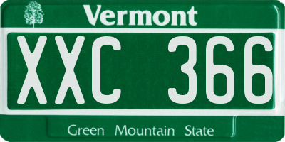 VT license plate XXC366