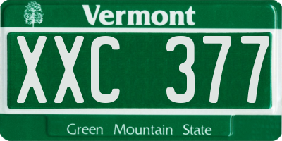 VT license plate XXC377