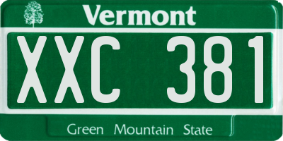 VT license plate XXC381