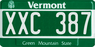 VT license plate XXC387