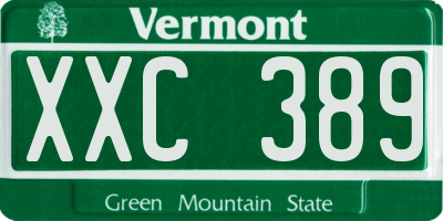 VT license plate XXC389
