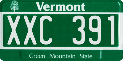 VT license plate XXC391