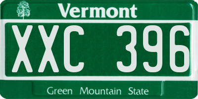VT license plate XXC396
