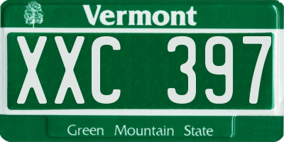VT license plate XXC397