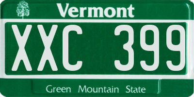VT license plate XXC399