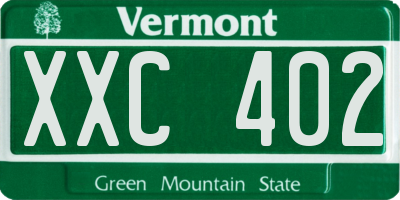VT license plate XXC402