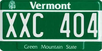 VT license plate XXC404