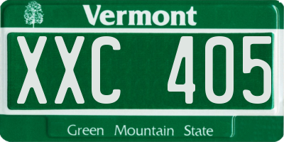 VT license plate XXC405