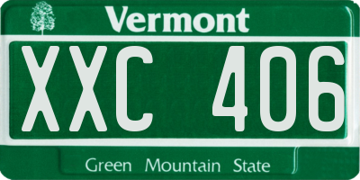 VT license plate XXC406
