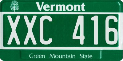 VT license plate XXC416