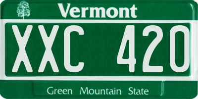 VT license plate XXC420