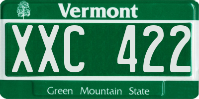 VT license plate XXC422