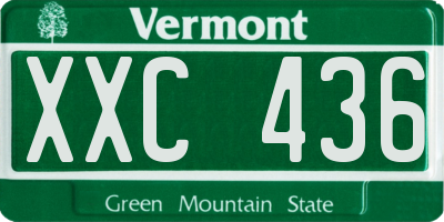 VT license plate XXC436
