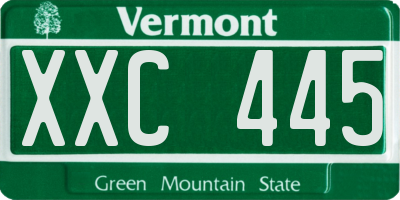 VT license plate XXC445