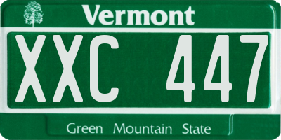VT license plate XXC447
